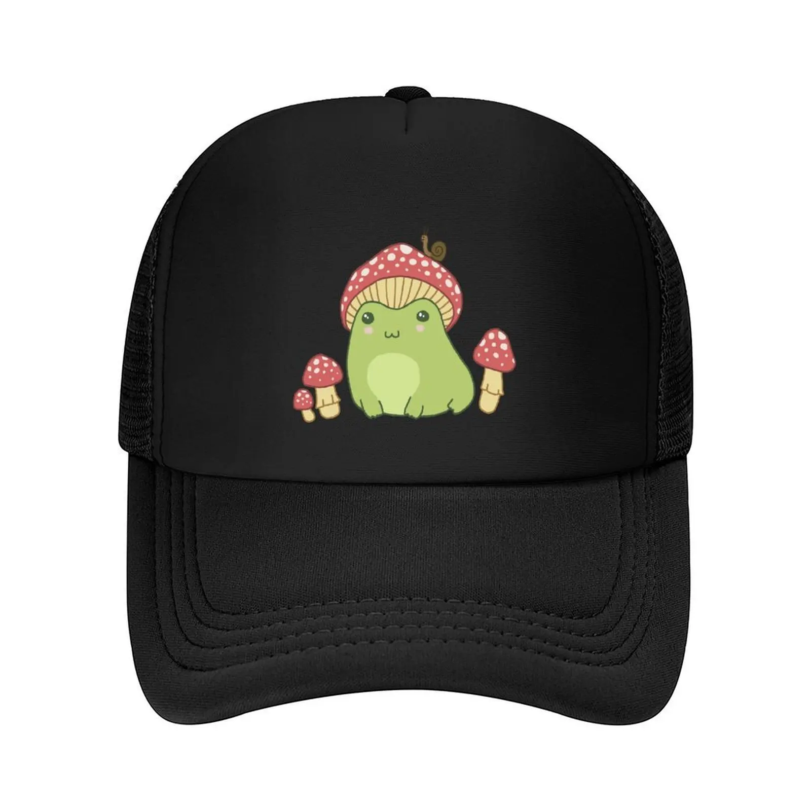 

Kawaii Frog with Toadstool Mushroom Hat and Snail - Cottagecore Aesthetic Forg - Amanita Muscaria Lover - Edgy Kidc Baseball Cap