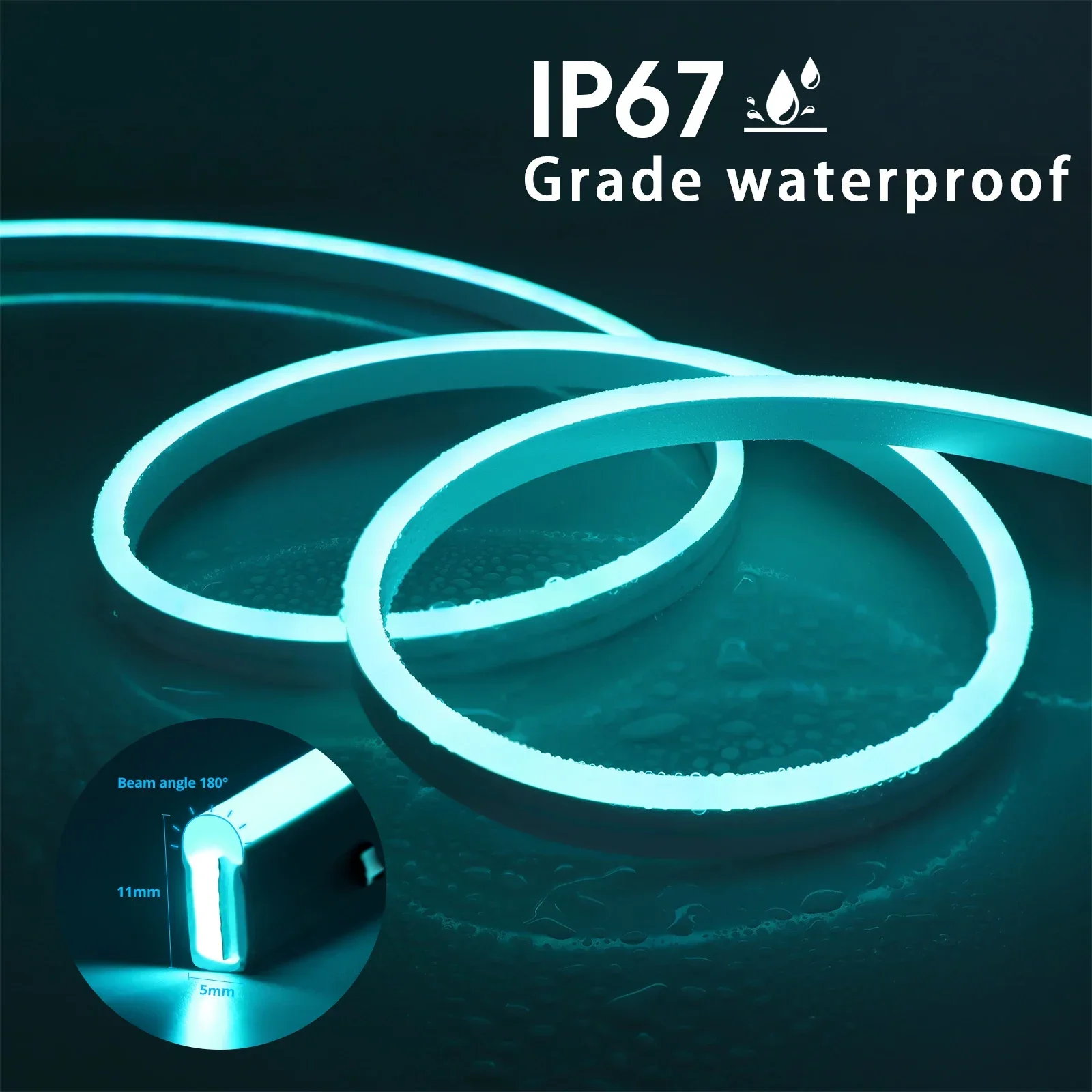 RGB Neon Rope LED Strip Lights USB 5V Waterproof Flexible Tape APP Remote Control Music Sync for Living Room Party Holiday Decor