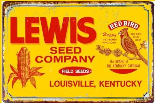 Lewis Seed Company Field Seeds Tin Sign 8 x 12 ALL metal