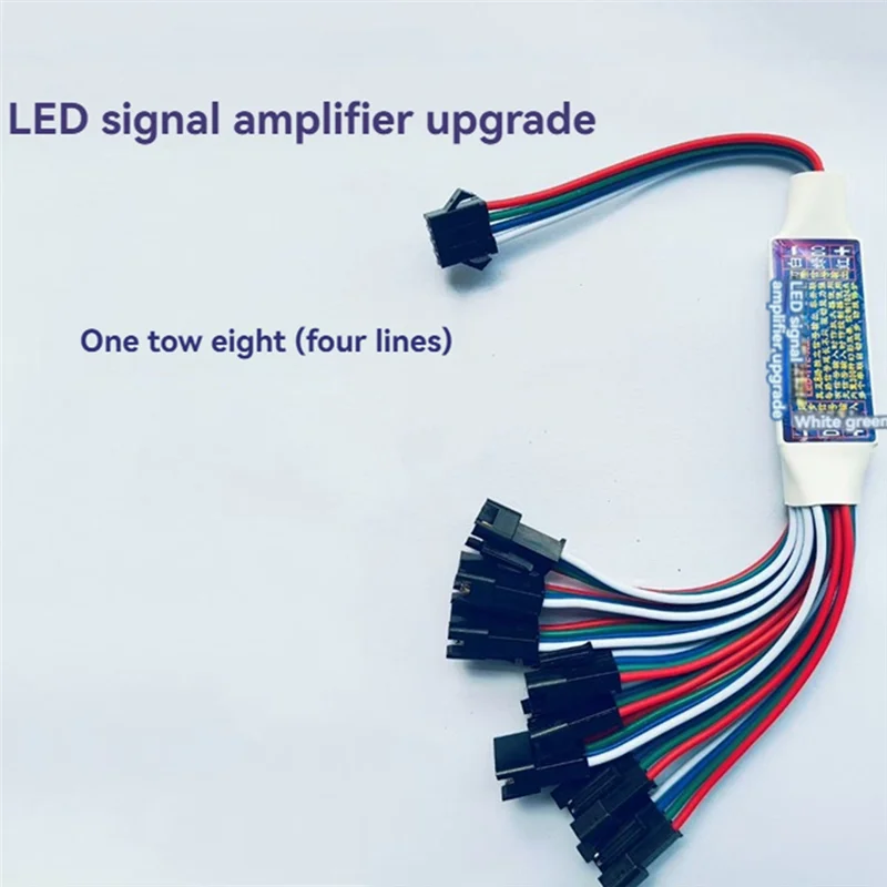 

【Berserkk】LED Signal Amplifier Repeater Controller TTL Amplifier 1 To 8 Support Addressable LED Strip Lights For WS2812B WS2811