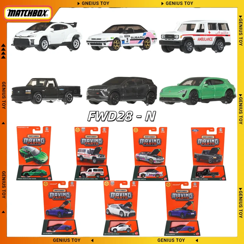 Matchbox 2026 Moving Parts FWD28-N 1:64 Autos Coleccionables de Aleación Fundida a Presión McLAREN Porsche Chevy Ford Toyota Land Cruiser Subaru