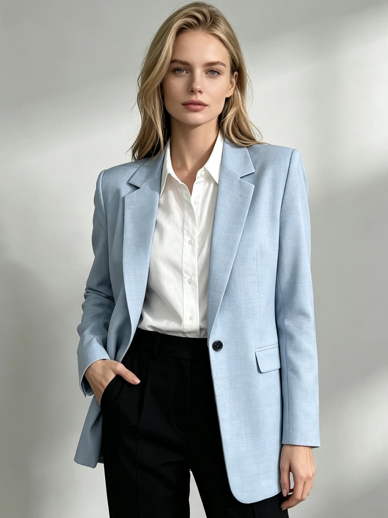 New Elegant Textured Lapel Single Button Loose Women Blazer Long Sleeve Spring Autumn Office Suit Jacket