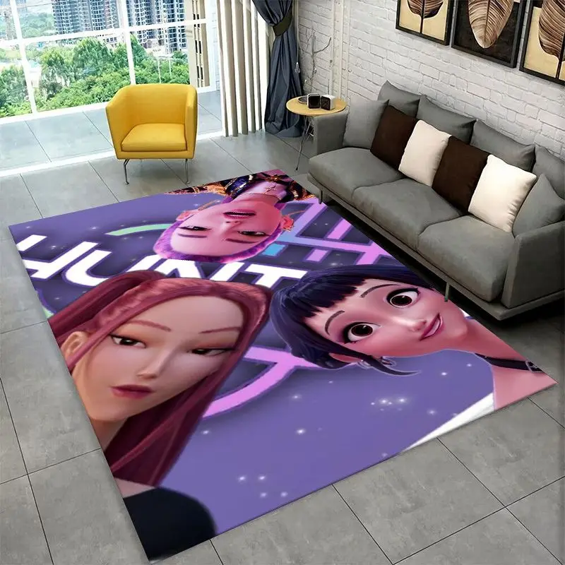 KPop Demon Hunters Saja Boys Cartoon Non-Slip Area Rug for Living Room,Bedroom,Playroom,Carpet Floor Mat Home Decor Rug Kid Room