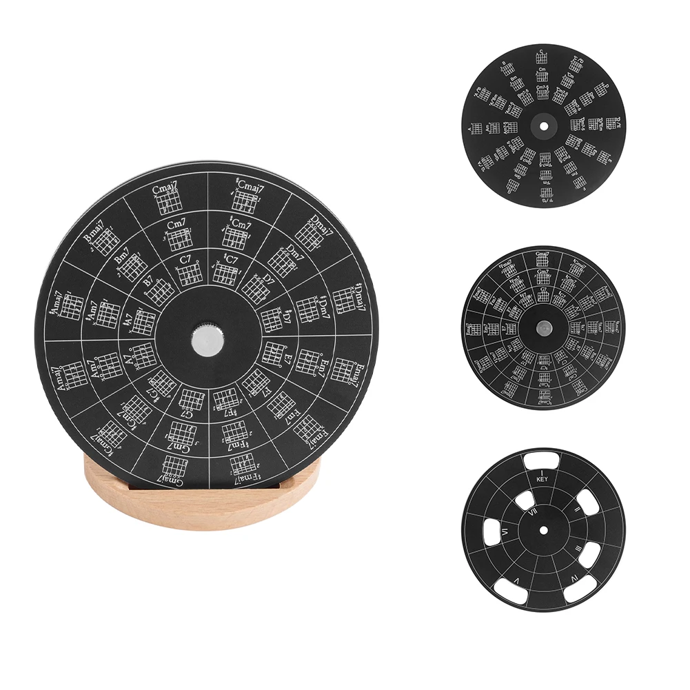 Roda alat melodi lingkaran Fifths dengan 72 tas penyimpanan diagram akor alat belajar paduan aluminium untuk musisi Songwriting