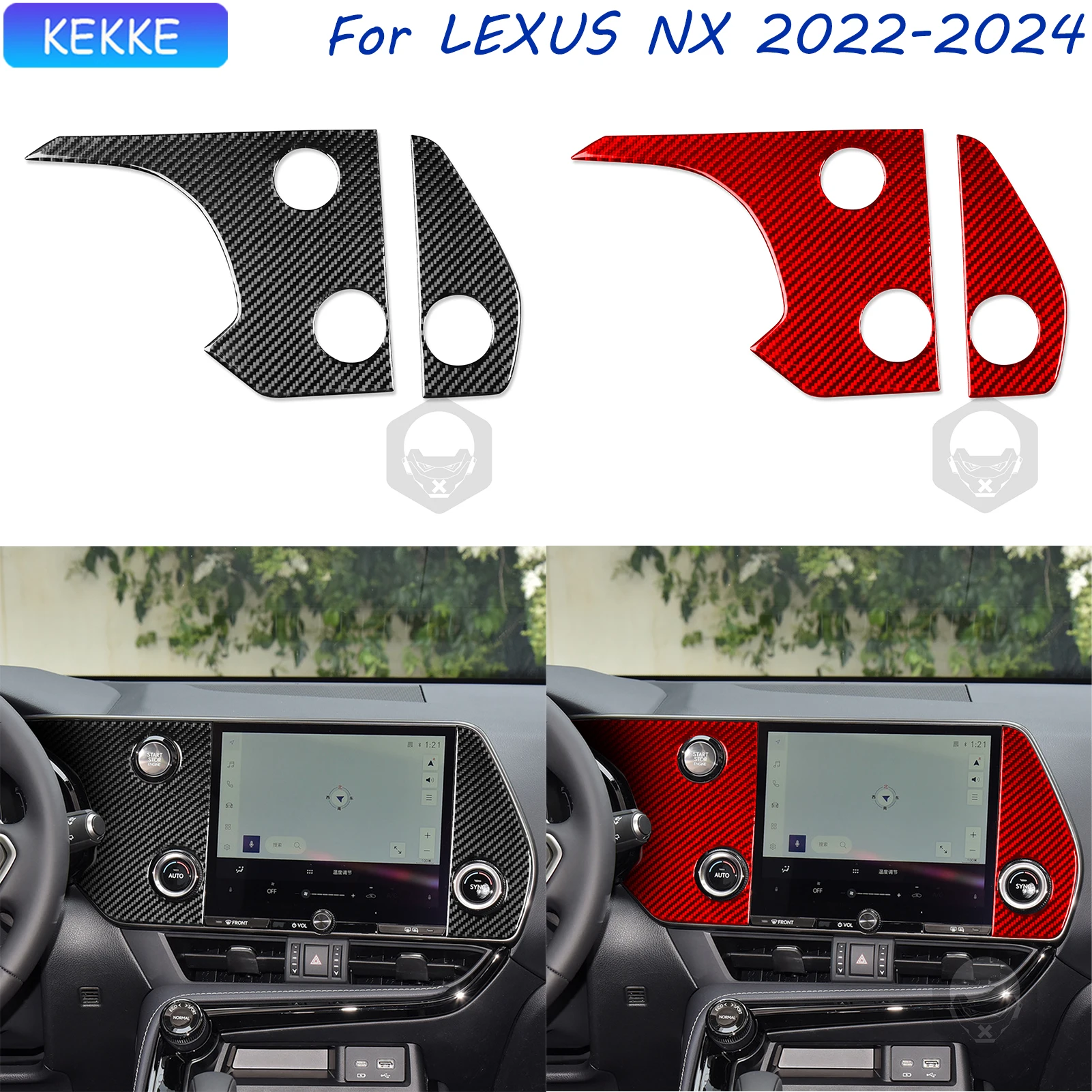 

For Lexus NX Accessories Interior 2022-2024 Carbon Fiber Navigation Display Screen Sides Tuning Stickers Auto Decal Accessory