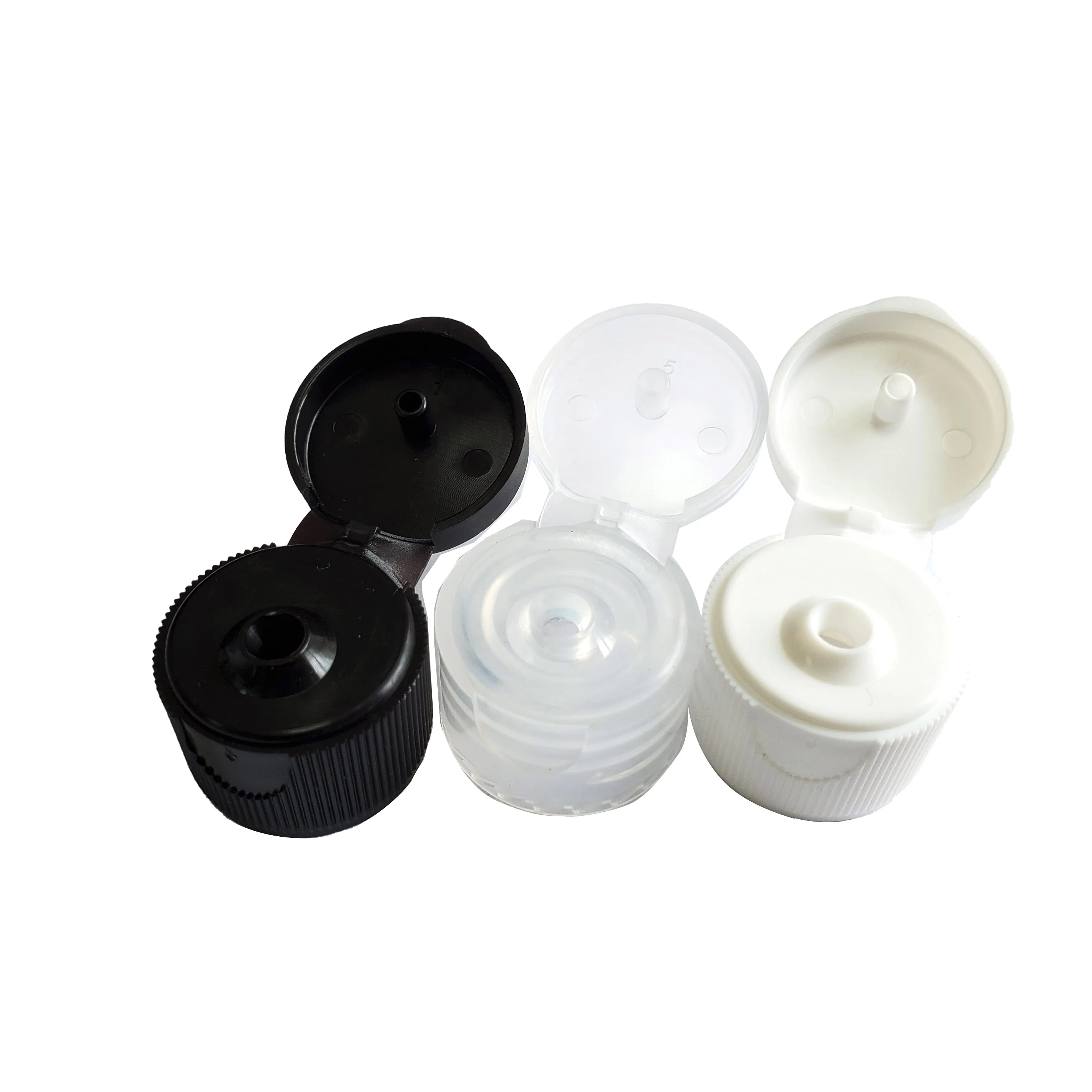 50 adet 20/410 24/410 28/410 beyaz siyah şeffaf plastik şampuan jel şişe kapağı Flip top Cap için 500ml plastik şişeler 18mm
