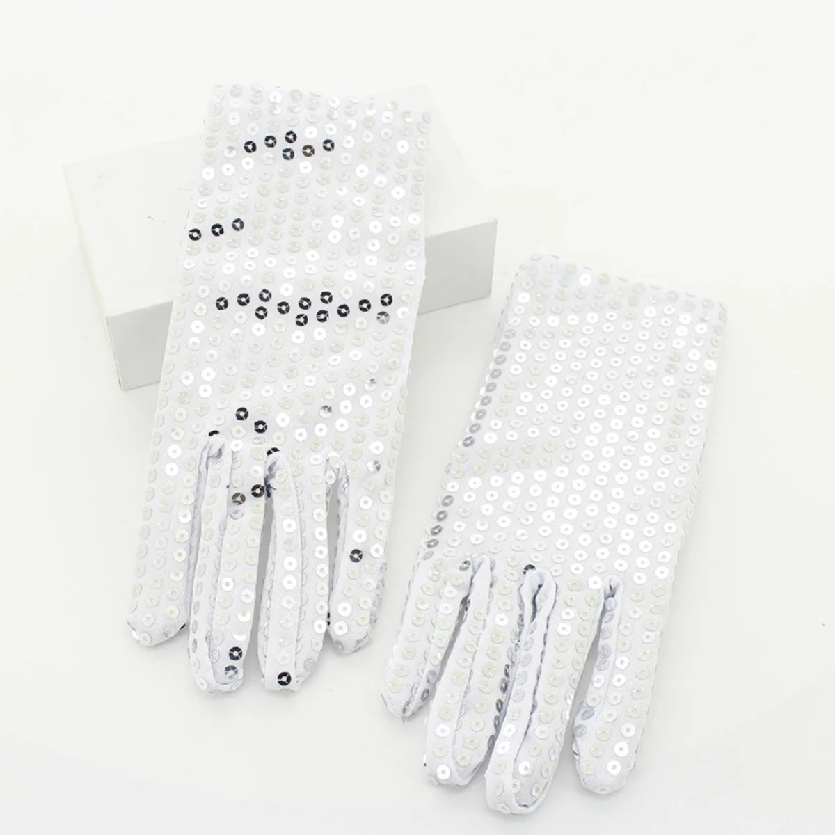 

3pcs Sequin Accessory Sets Silver Hat Size Tie Glove Size For Kids Adults Dance Party Festival Performance Jazz Hat Dance