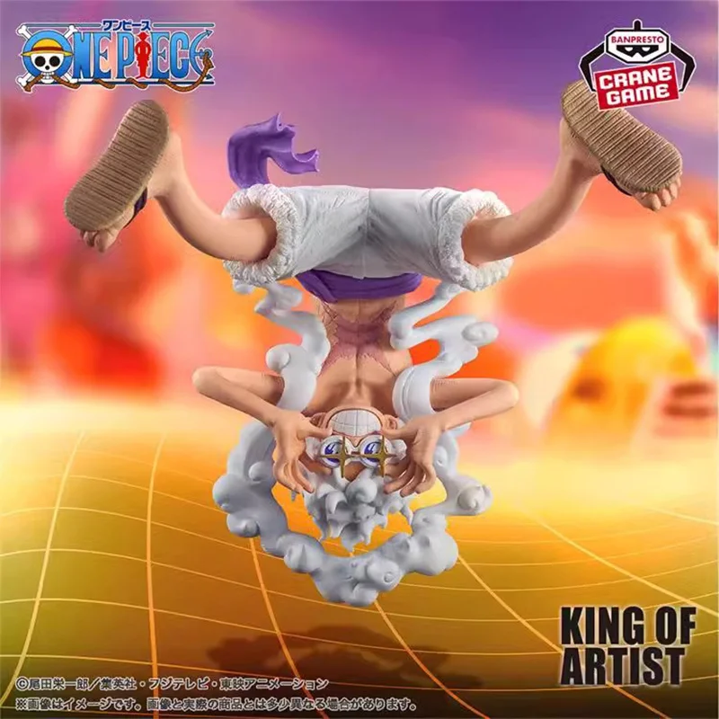 Banpresto Koa King Of Artist Anime Figure, Luffy Gear 5 Model Toy Collection, Ornement de bureau en PVC, Original, Authentique, 13cm, 1 Pc