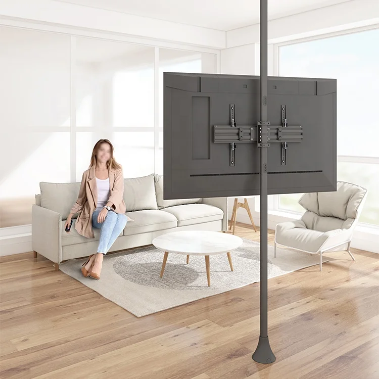 Commercial Modular Height Extensible TV Ceiling to Floor Mount Bracket for 32-65 Inch Screens Splicing Video Wall Support