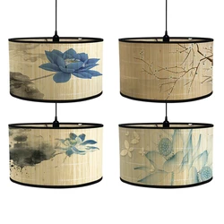 Art Bamboo paralume Hangable lampadario lampada da parete portatile staccabile paralume lampada da terra per uso domestico copertura per lampada da terra