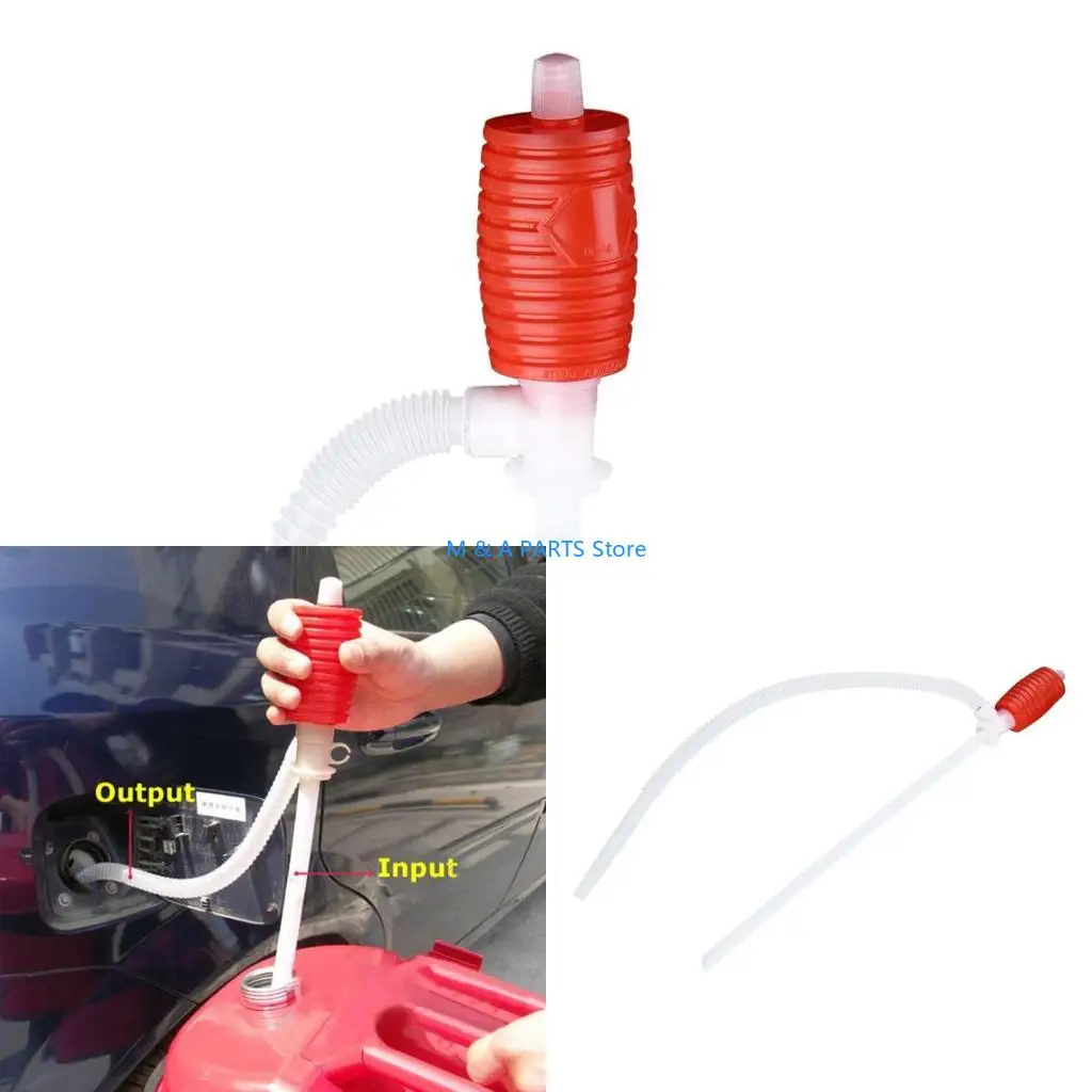 U1JF Liquid Gas Transfer Hand Oil Water Pump Manual Portable Car Siphon Hose for Car