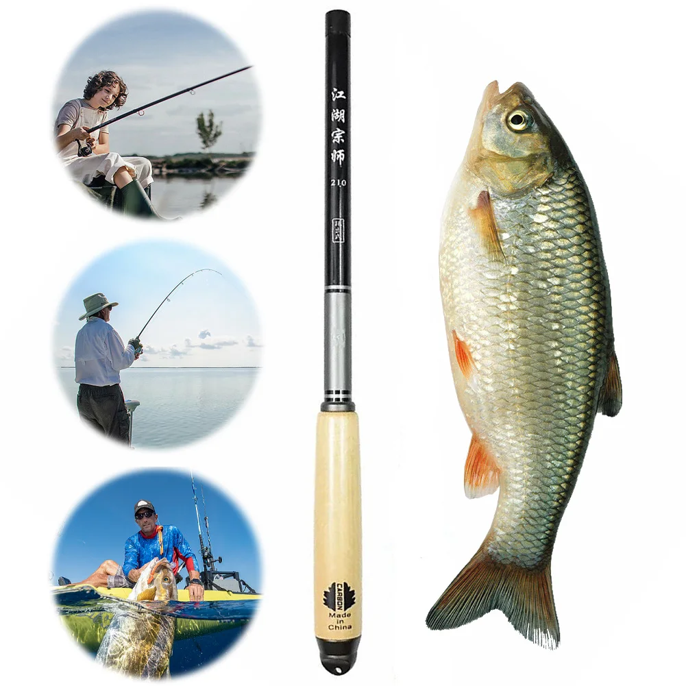 Telescopic Stream Lake Hand Pole Carbon Fiber Portable Super Hard Fishing Rod for River Lake Reservoir Freshwater Fishing Gear