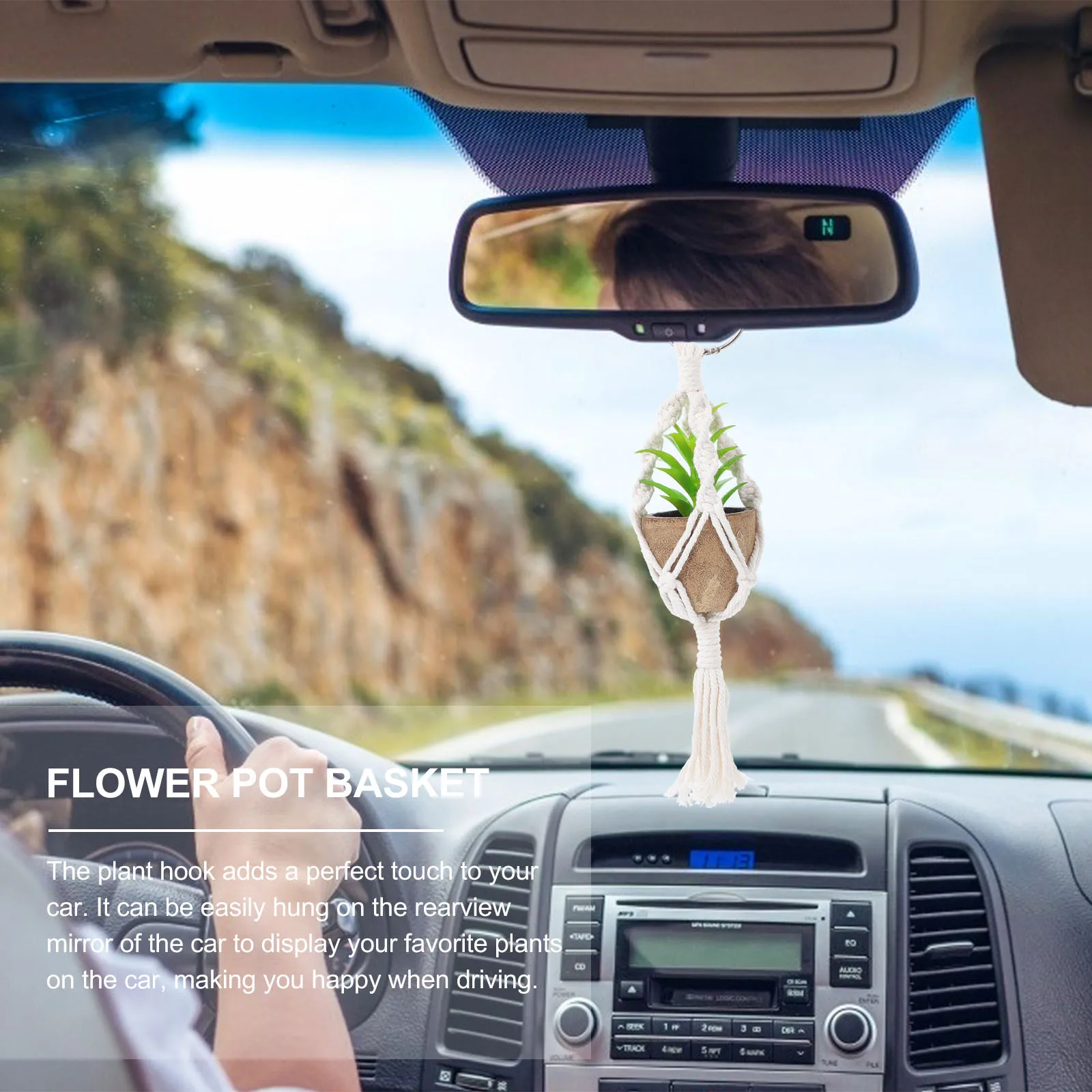 

2Pcs Flowerpot Net Basket Cotton Metal Hanging Plant Holder Tassel Woven Flower Pot Basket Wall Planter Hanger Decorative