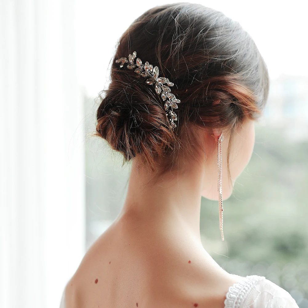 Fashion Classic Crystal Hair Comb Elegant Jewellery Headpiece Bridal Wedding Hair Accessories Hair Ornament Holiday Gifts image 2