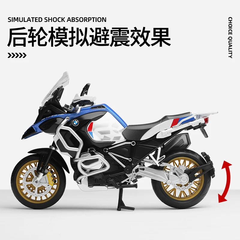 1:12 R1250 GS ADV Adventure Touring Model Alloy Diecast Motorcycle Home Decoration Ornaments Miniature Vehicle Model Toy Present