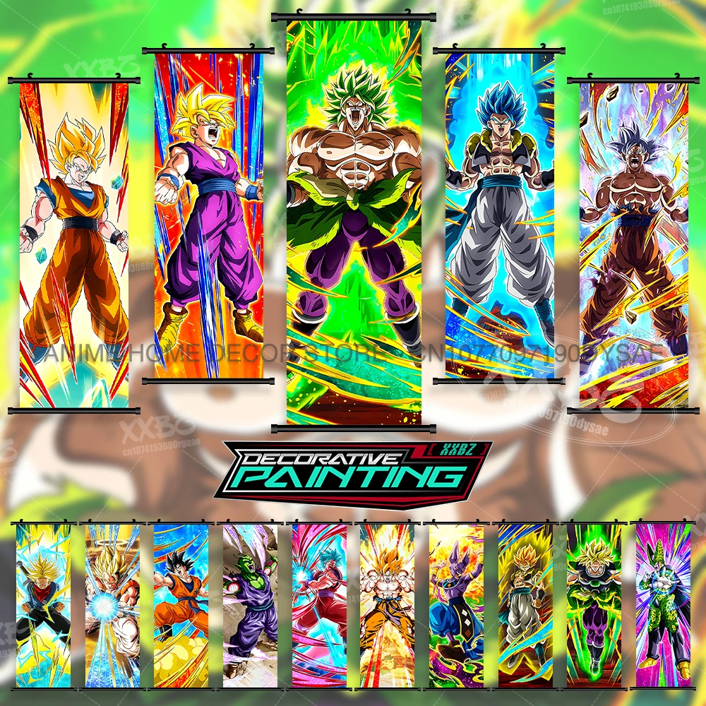 

Dragon Ball Posters Anime Gohan Decorative Hanging Paintings Wall Art Cell Wallpaper Gotenks Home Decor Piccolo Scrolls Picture