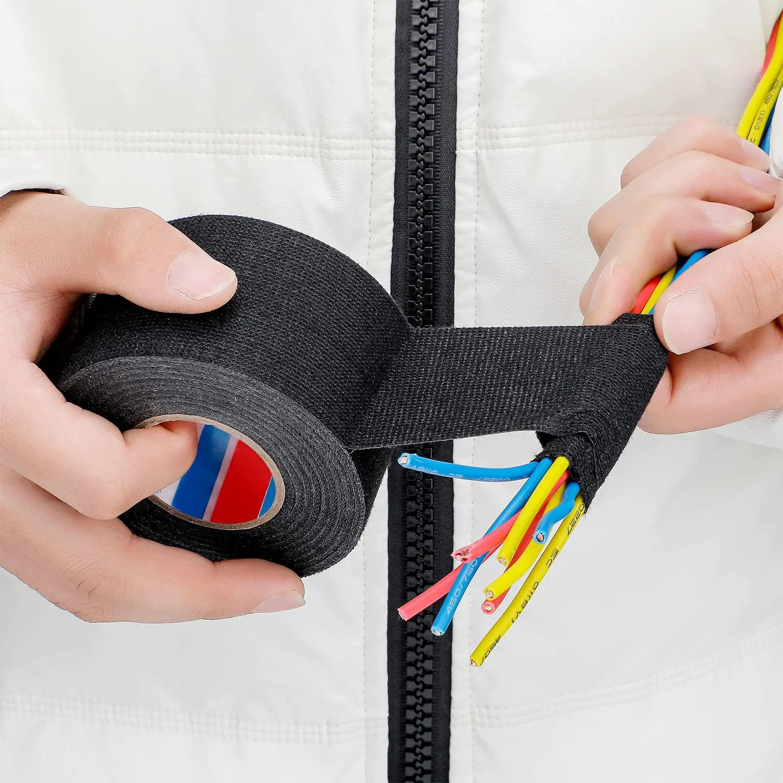 Heat-resistant Flame Retardant Tape For Car Cable Harness Wiring Fabric Cloth Warp Loom Protection Adhesive Elastic Bandage