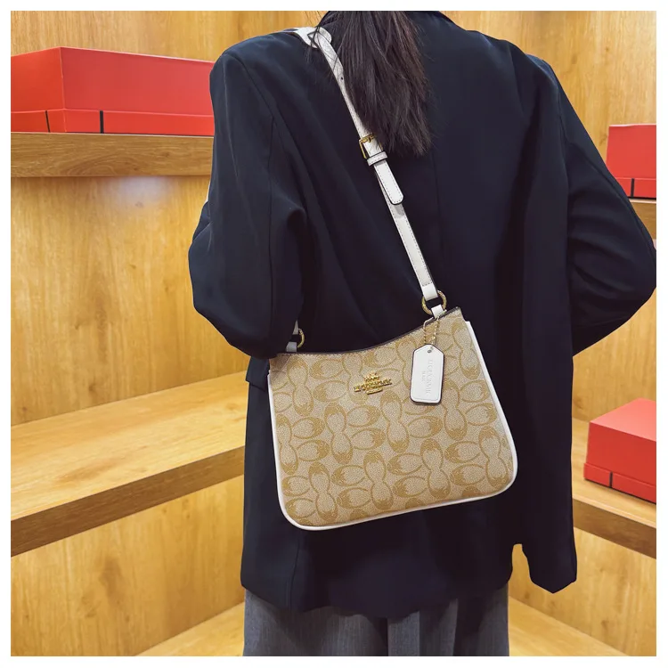 حقيبة الإبط Teri Monogram 2025، حقيبة كتف كلاسيكية أنيقة للنساء، حقيبة كروس عصرية ومحفظة بمقبض علوي