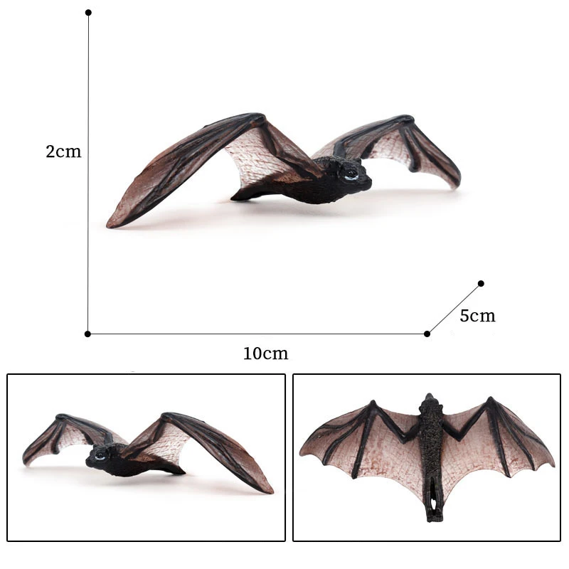 Simulation Wild Animal Model Toy Flying Animal Bat Flying Fox Model Children's Cognitive Hand-made Ornaments Figures Models