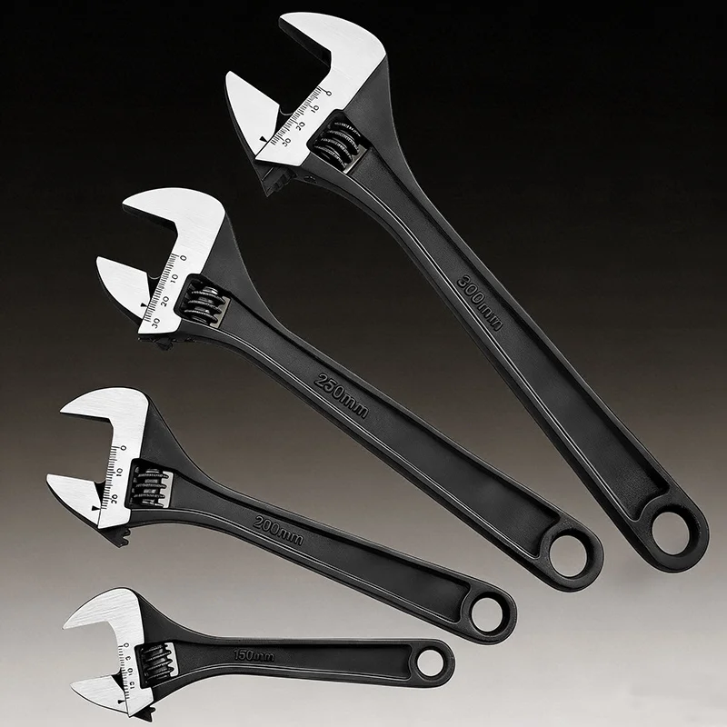 Adjustable Wrench 3-Piece Wrench Set Movable Jaw Includes Tools in Sizes 6 8 10 Inches for Both Professional and DIY Use