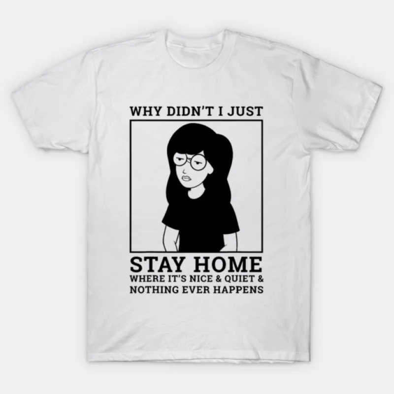 

0331 Retro Sick sad world Daria MTV Gift t shirt 90s Nostalgia cartoon Graphic Clothes 100% cotton printed Y2K clothing