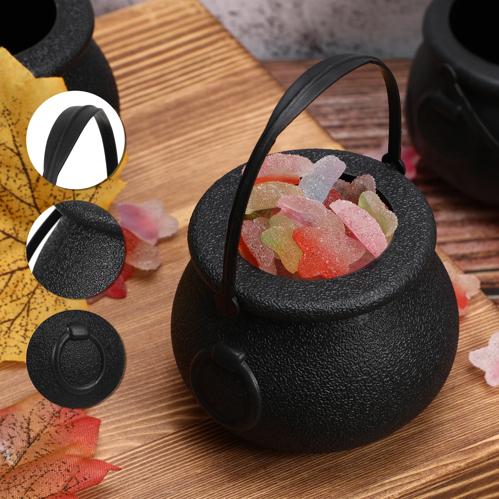 

12pcs Halloween Witch Candy Bucket For Kids Handheld Treat Holder Party Favors Trick Or Treat Decor Cosplay Accessory Halloween