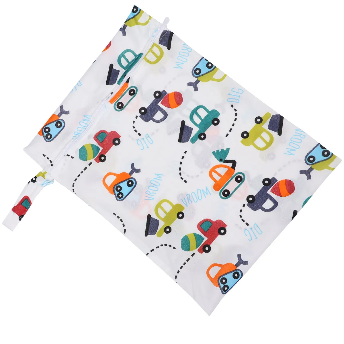 Waterproof Diaper Bag Large Capacity Reusable Baby Diaper Pouch Outdoor Travel Cartoon Car Pattern Printed Wet Dry Bag Infant