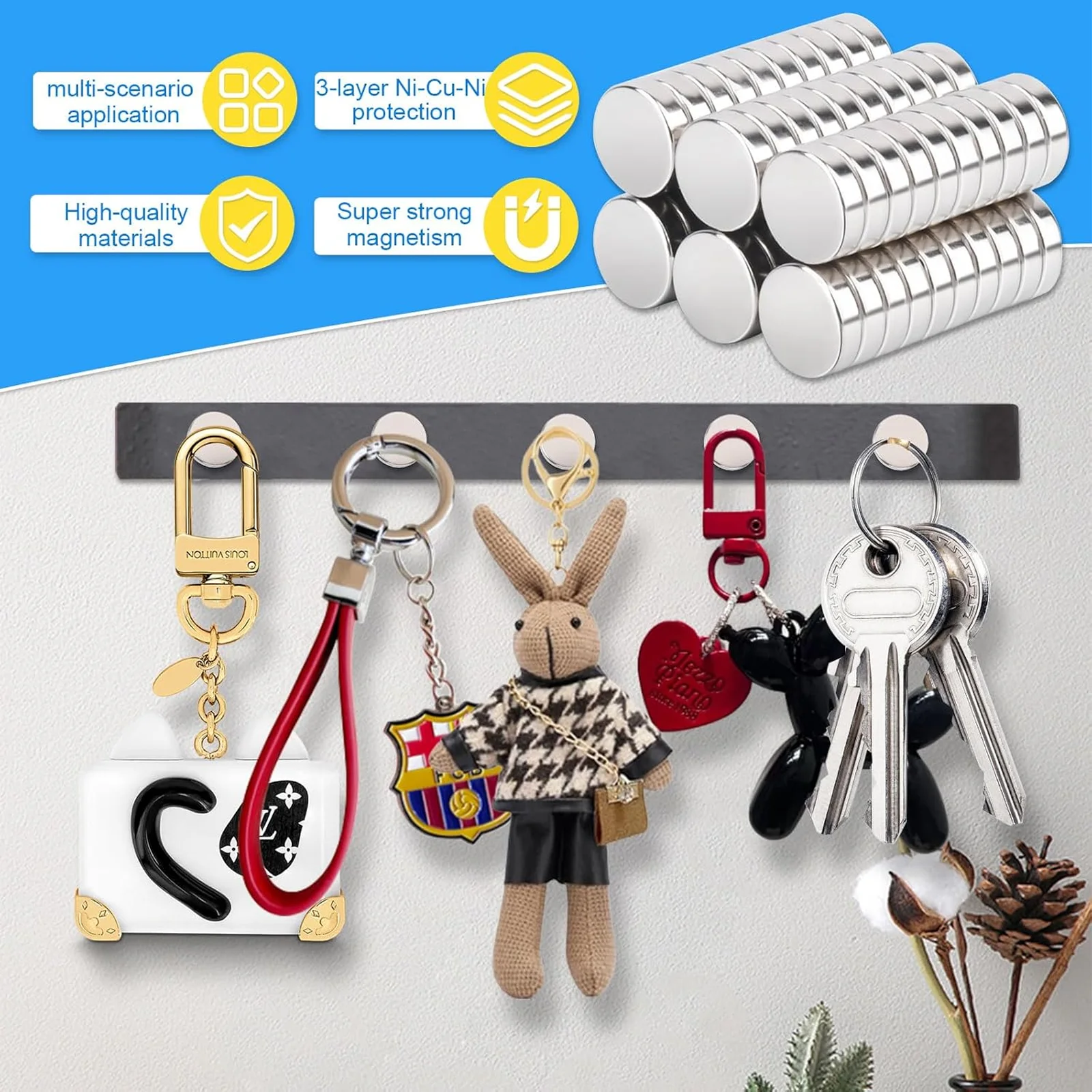 30 Pcs 10x3mm Strong Neodymium Mini Magnets, Rare Earth Magnets Neodymium Magnets N35 NdFeB Round Strong Permanent Magnetic Disc