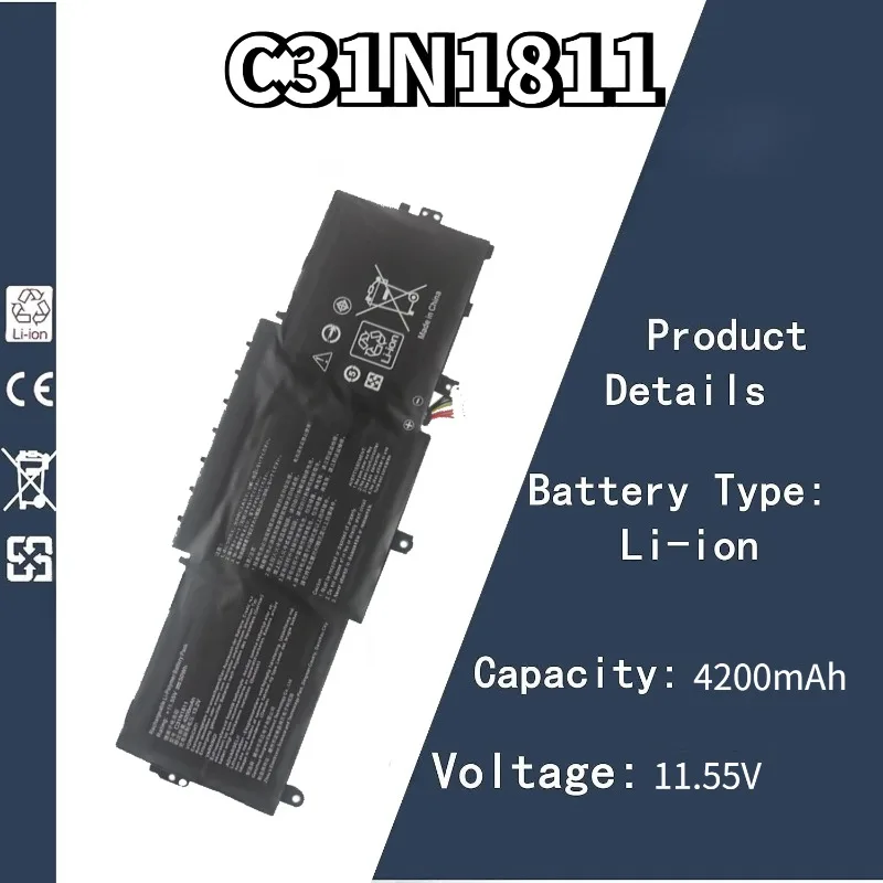 

11.55V 4200mAh C31N1811 Laptop Battery For ASUS BX433FN UX433FN-2S For ZenBook 14 UX433F UX433FA-A5046R 0B200-03080000