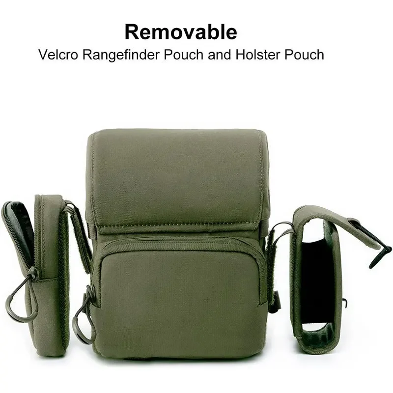 حزمة صدر بحزام مجهر: حافظة بينو مع جيب محدد المدى لمراقبة الطيور والمشي لمسافات طويلة، حقيبة أمامية مقاومة للماء