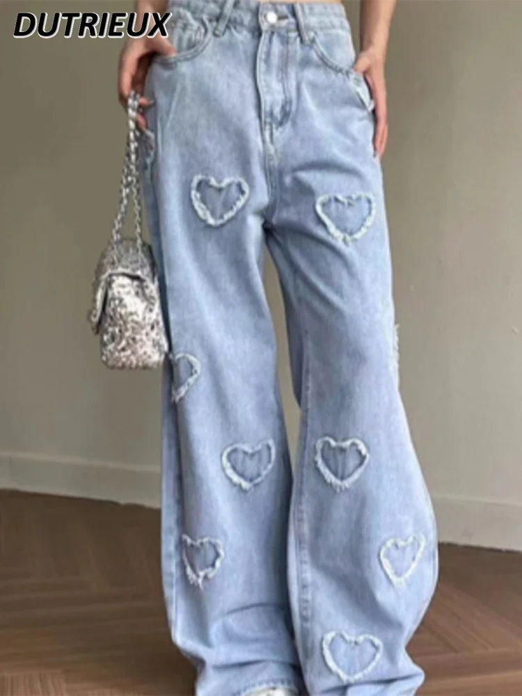 Calça jeans feminina casual de cintura alta, feminina reta que combina com tudo para senhora, solta, nova, primavera, outono 2022
