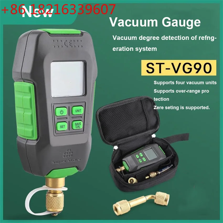 YAO DSZH VG90 Intelligent Digital Vacuum Meter Portable Laboratory Refrigeration System Vacuum Check Pressure Vacuum Gauge 0-100