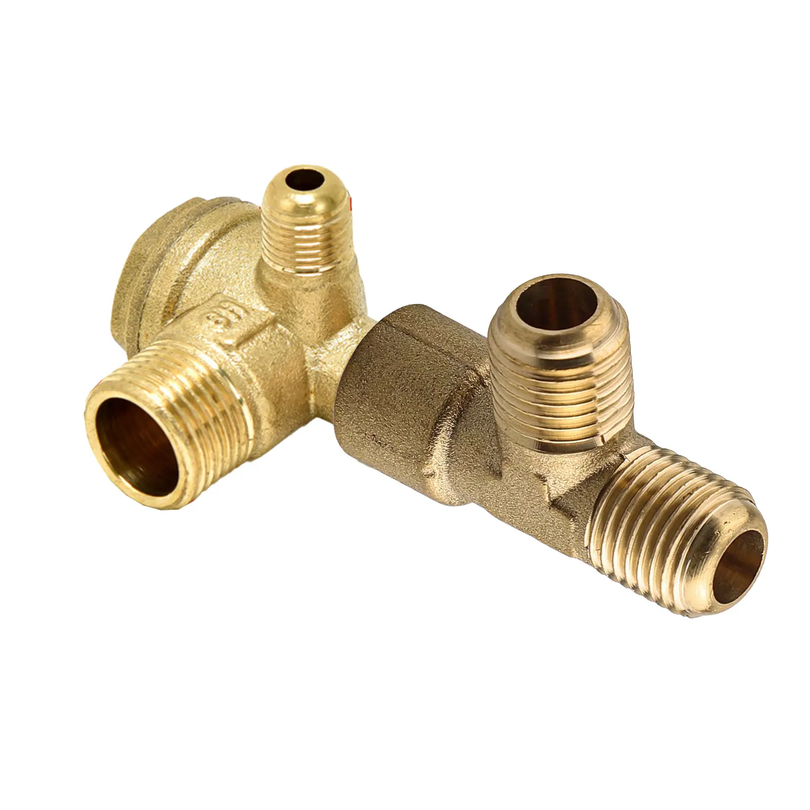 14*1.5 Thread Pure Copper Three-Way Conversion Joint Connector For Piston Oil-Free Air Compressor One-Way Valve Accessory