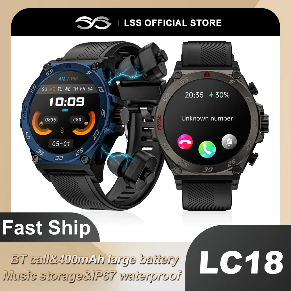 New Smartwatch TWS Headset Two In One Wireless Bluetooth Dual Earbuds Call Health Monitor Sport Smart Watch Music Earphone