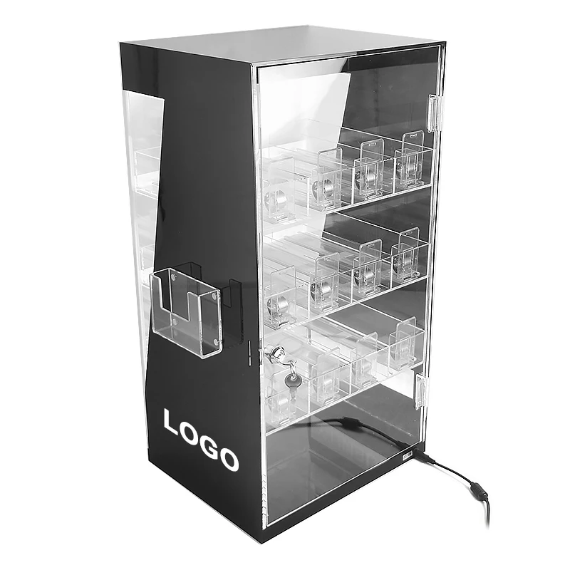 custom.Tinya Auto Feed Products Spring Loaded Counter Shelf Pusher Acrylic Display Stands Smoke Shop