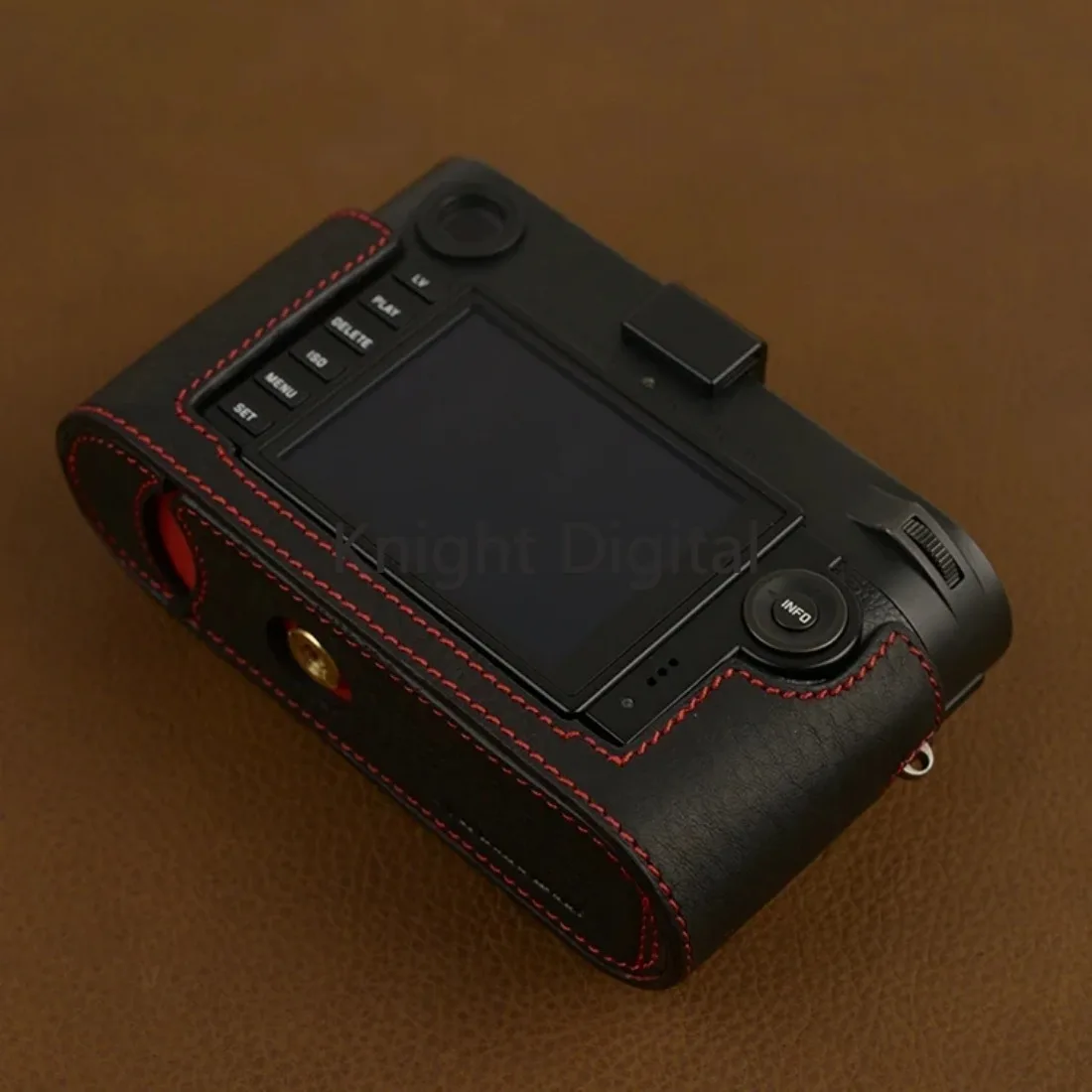 حافظة كاميرا من الجلد الطبيعي حقيبة فيديو نصف حقيبة لـ Leica M240-P M240 M262 M246 TYP246 MM M-D ME ومنفذ البطارية صناعة يدوية