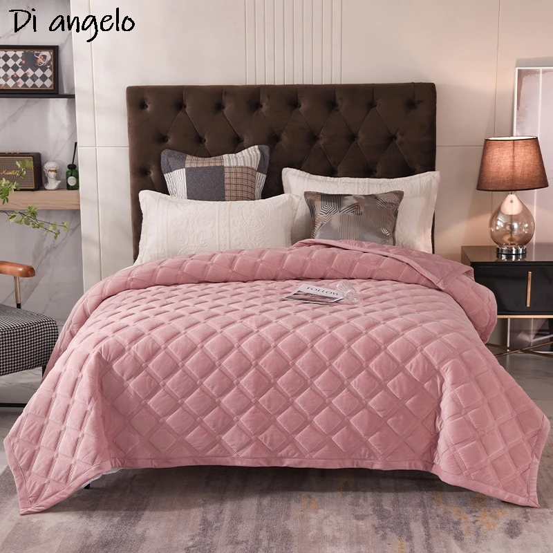 

French Style Quilted Bedspread, Quilted Quilt, Sofa Blanket, Pillowcase, Double, Queen Size Bed Linens, Bed Cover, Pink, #/L