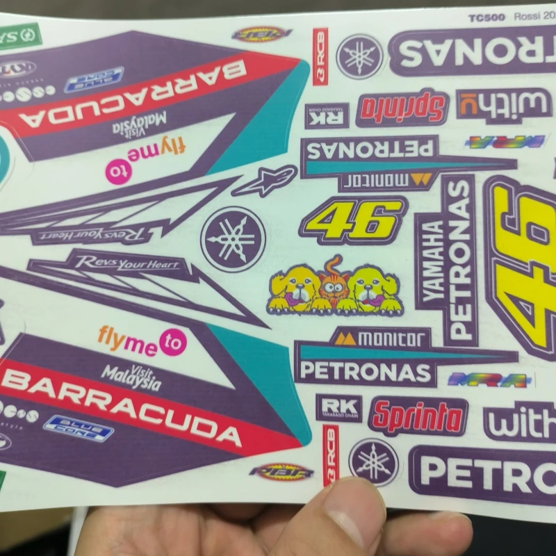 Petronas 46 decal sheet for Kyosho 1:8 Motorcycle Hondaa RS125