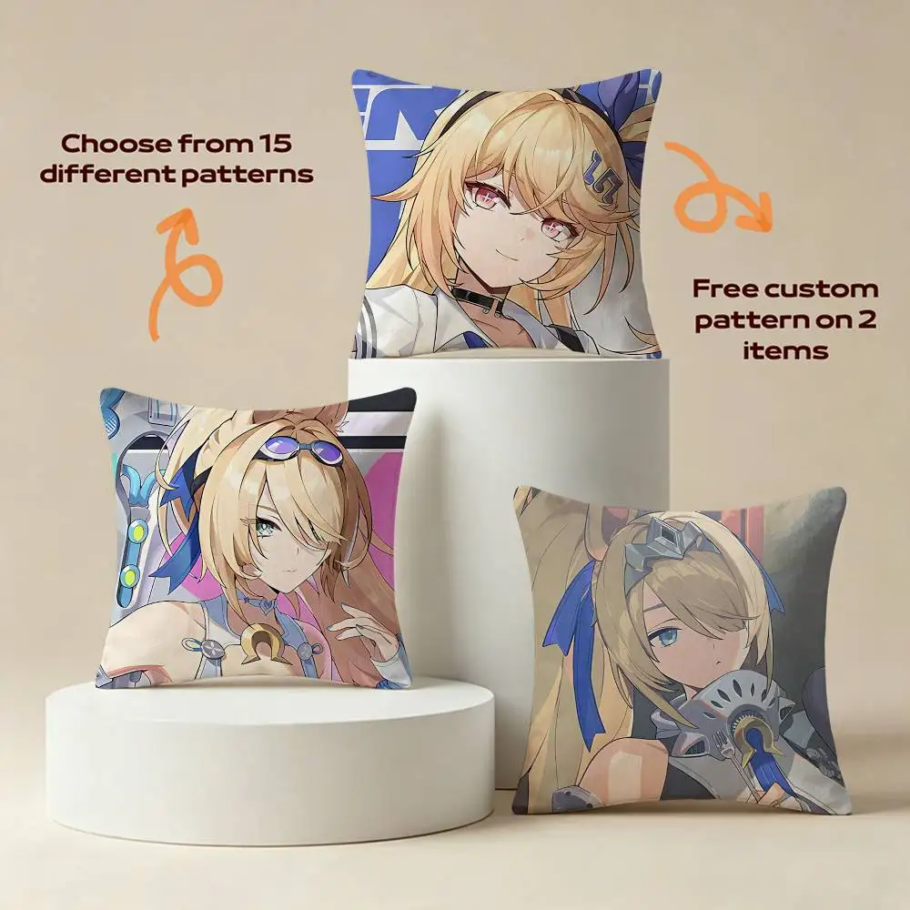 S-Sigrid de L-Azur Game ZZZ Square Sofa Pillow Cover Solid Color Living Room Home Decor Cushion Case