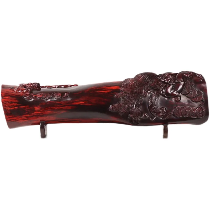 Xiaoye Red Sandalwood Hengcai Handmade Carving Decoration, Stationery, Mahogany Crafts, Office Table Decoration