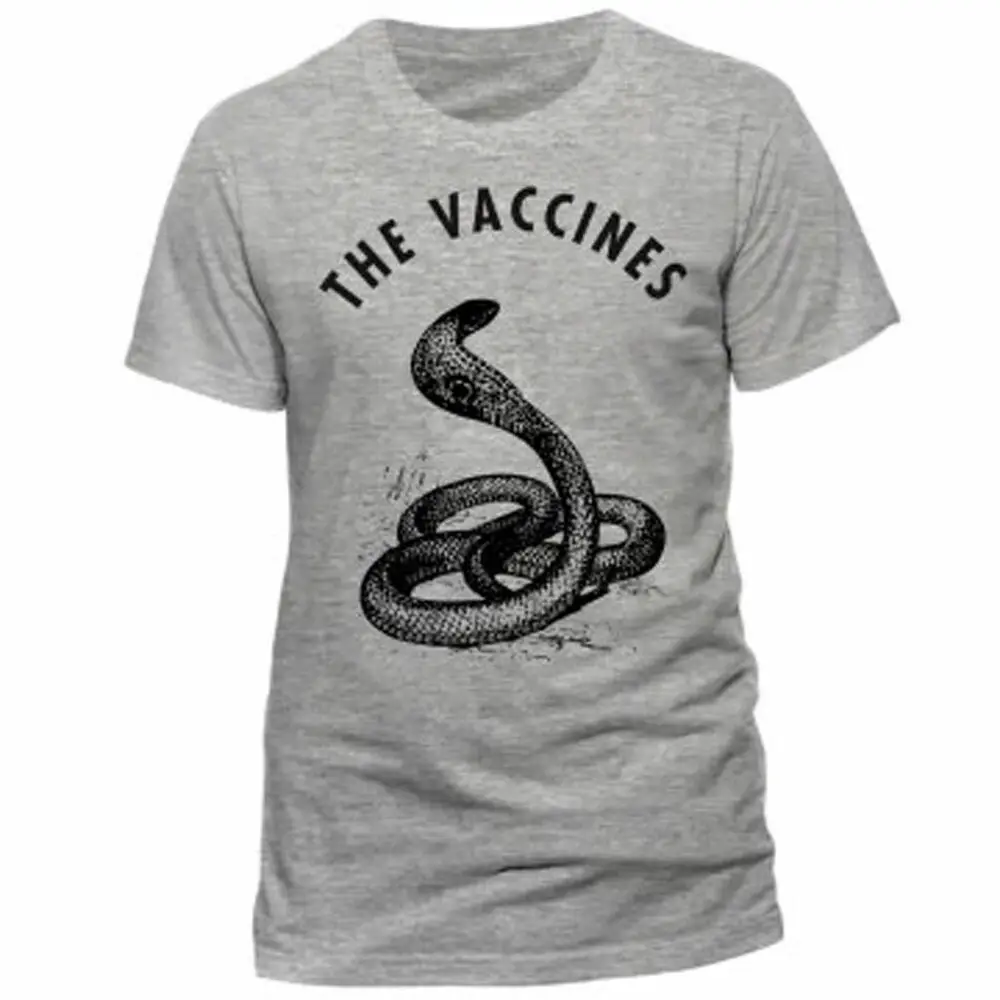 Official The Vaccines Snake Mens Grey T Shirt The Vaccines Classic T Shirt Tee  High Quality 100%Cotton Short Sleeve