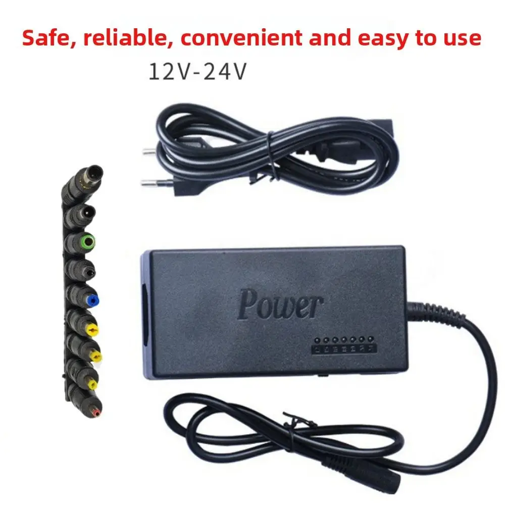 96W Laptop Power Adapter Adjustable Voltage 12-24V Laptop Charger Adapter Portable Use Multiple Laotop Power Supply Adapter
