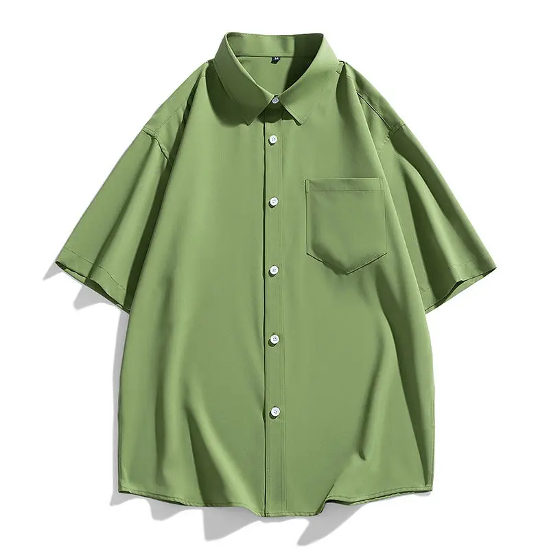 Wide Fit Loose and Lightweight Shirt for Men Wearing Sunscreen, Thin Jacket, Solid Color Shirt Cardigan Popularity Shirt