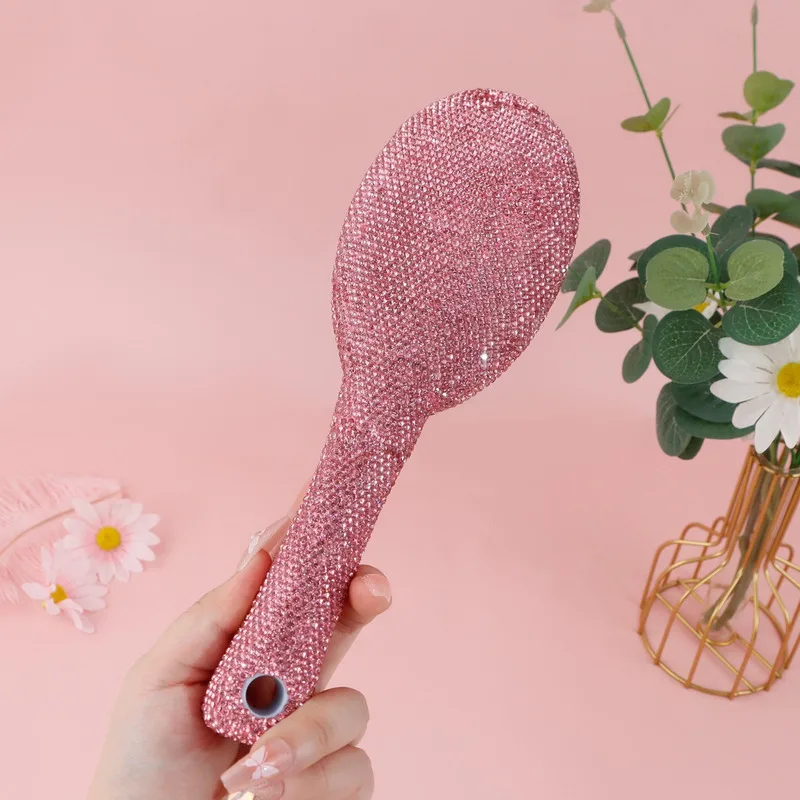 

Pink Diamond Light Air Cushion Massage Comb for Women Long Smooth Home Straight Hair No Knots Luxury Hairdressing Tool