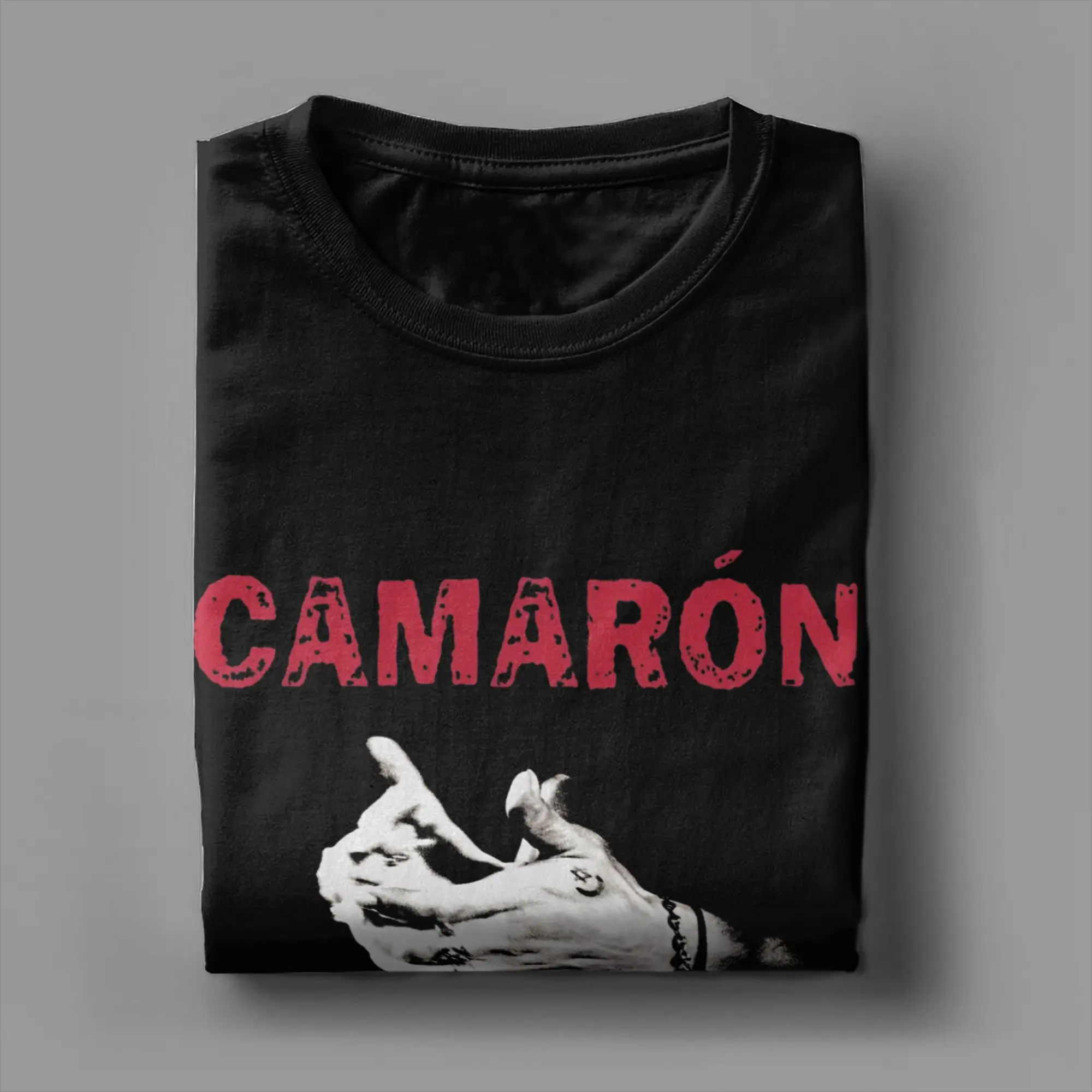 الرجال تي شيرت Camarons De La Isla الفلامنكو المغني القطن تي شيرت قصير الأكمام جزيرة الروبيان تي شيرت الجولة الرقبة ميرش حجم كبير