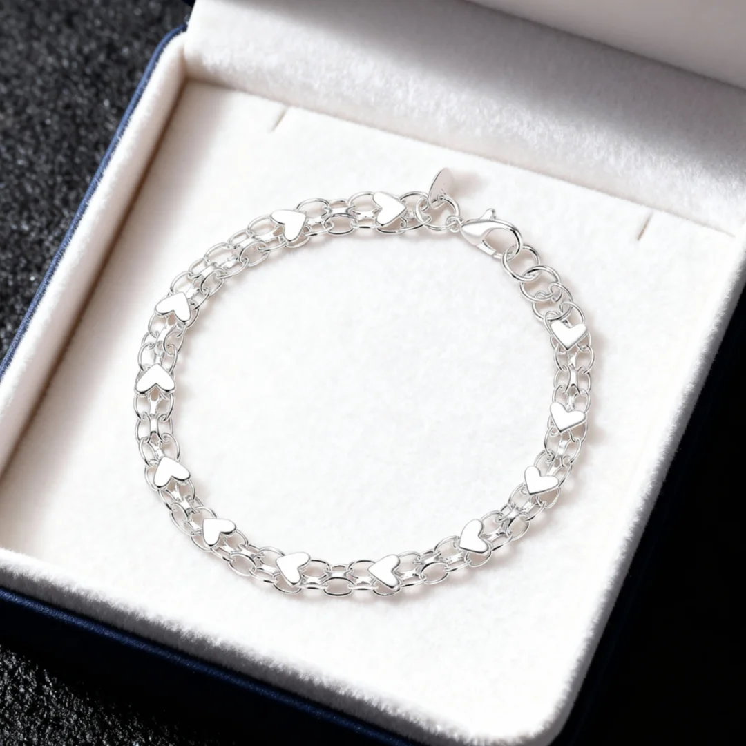 

Браслеты из стерлингового серебра 925 пробы с красивым сердечком для женщин, женские модельерские украшения, универсальные аксессуары для свадебной вечеринки, подарки