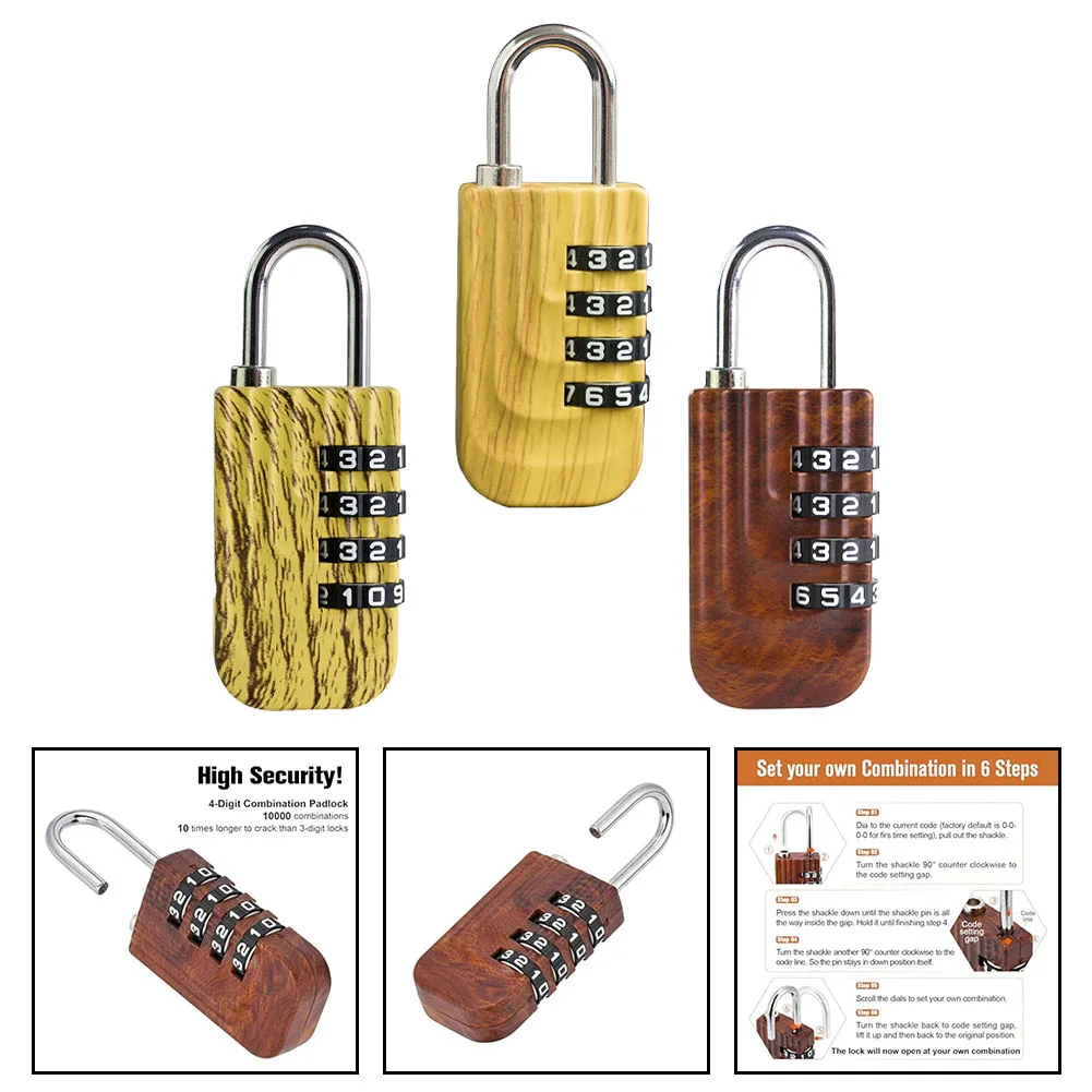 4 Digit Resettable Combination Locker Lock Gym Padlock Mini Padlock Locker Lock Features A 4-digit Code 4 Digit Resettable