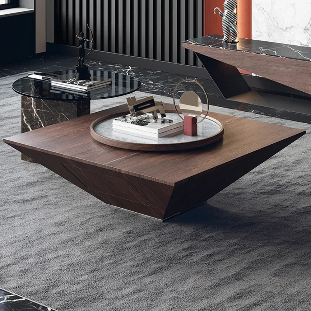 

A For style modern elegant wooden square coffee table set with 1 drawer sofa tea coffee tables home