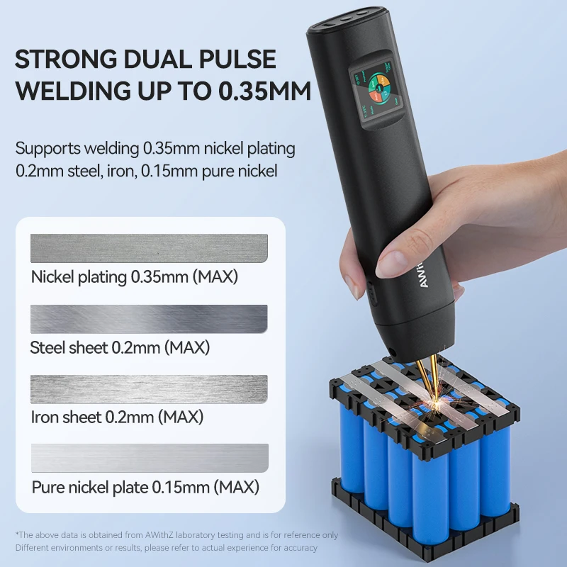 Soldador de ponto portátil diy máquina de solda a ponto portátil 90 engrenagens de armazenamento de energia ajustável soldagem a ponto para 18650 bateria de lítio