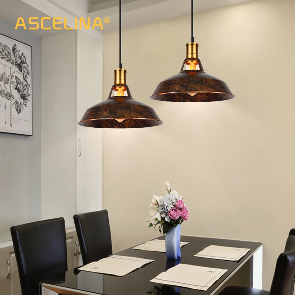 27CM Rustic Ceiling Pendant Light American Style Iron Chandelier Ideal for Living Room Bedroom, Dining Room Coffee Shop Kitchen